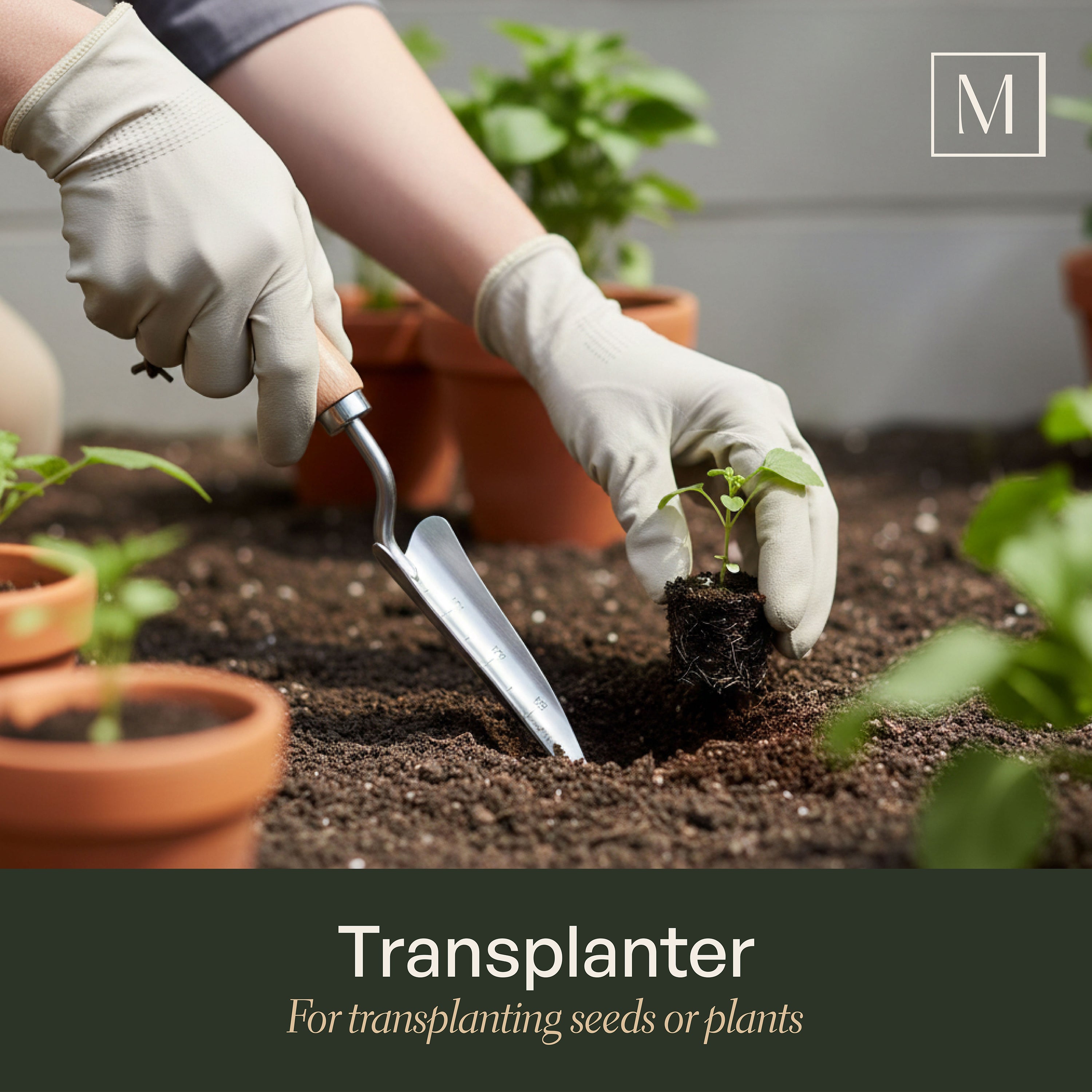 Mayne 4-Piece Essential Garden Tool Set – Hand Cultivator, Transplanter, Weeder &amp; Trowel