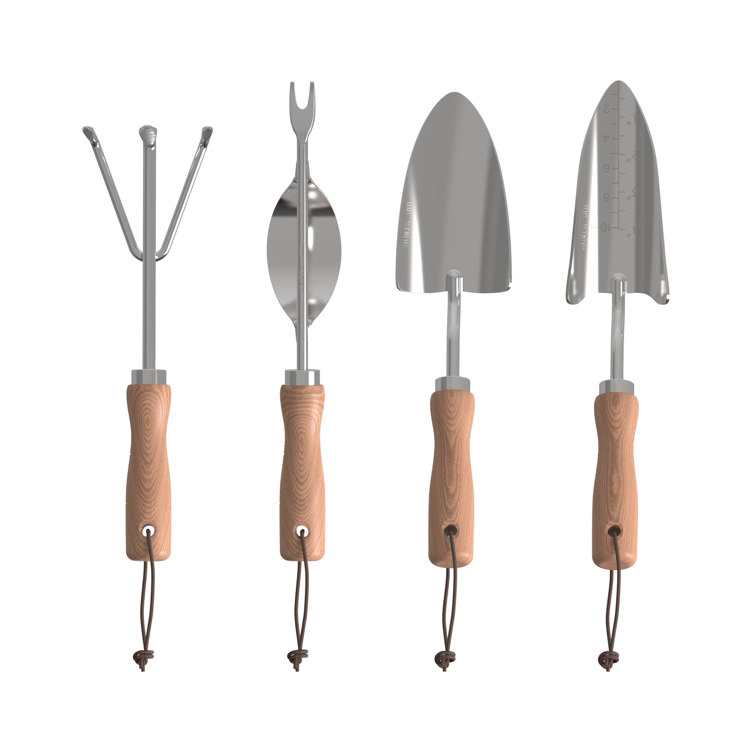 Mayne 4-Piece Essential Garden Tool Set – Hand Cultivator, Transplanter, Weeder &amp; Trowel
