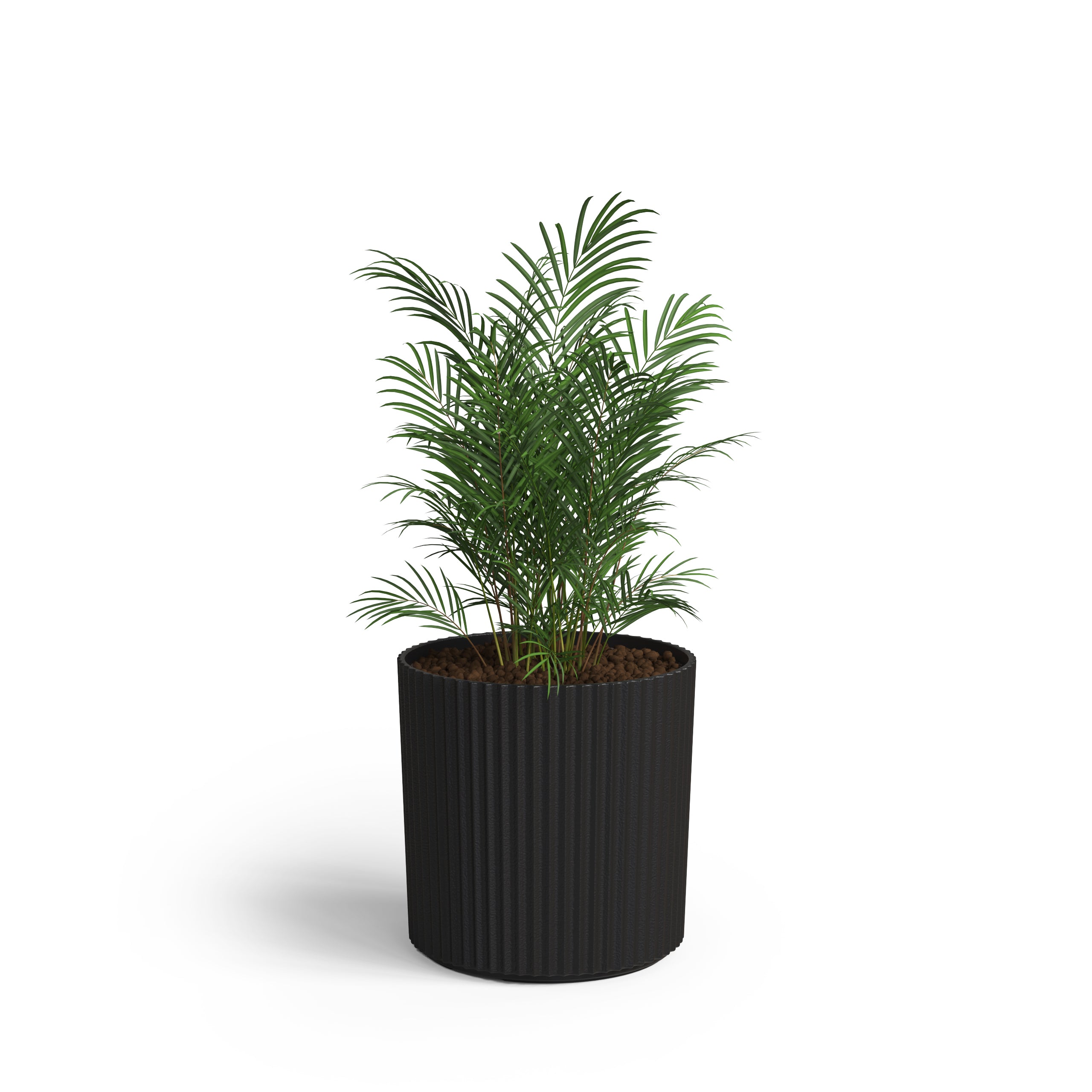 Mayne Serene Round Ribbed Planter with Drainage Hole