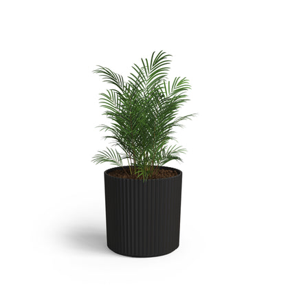 Mayne Serene Round Ribbed Planter with Drainage Hole
