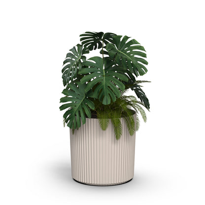 Mayne Serene Round Ribbed Planter with Drainage Hole