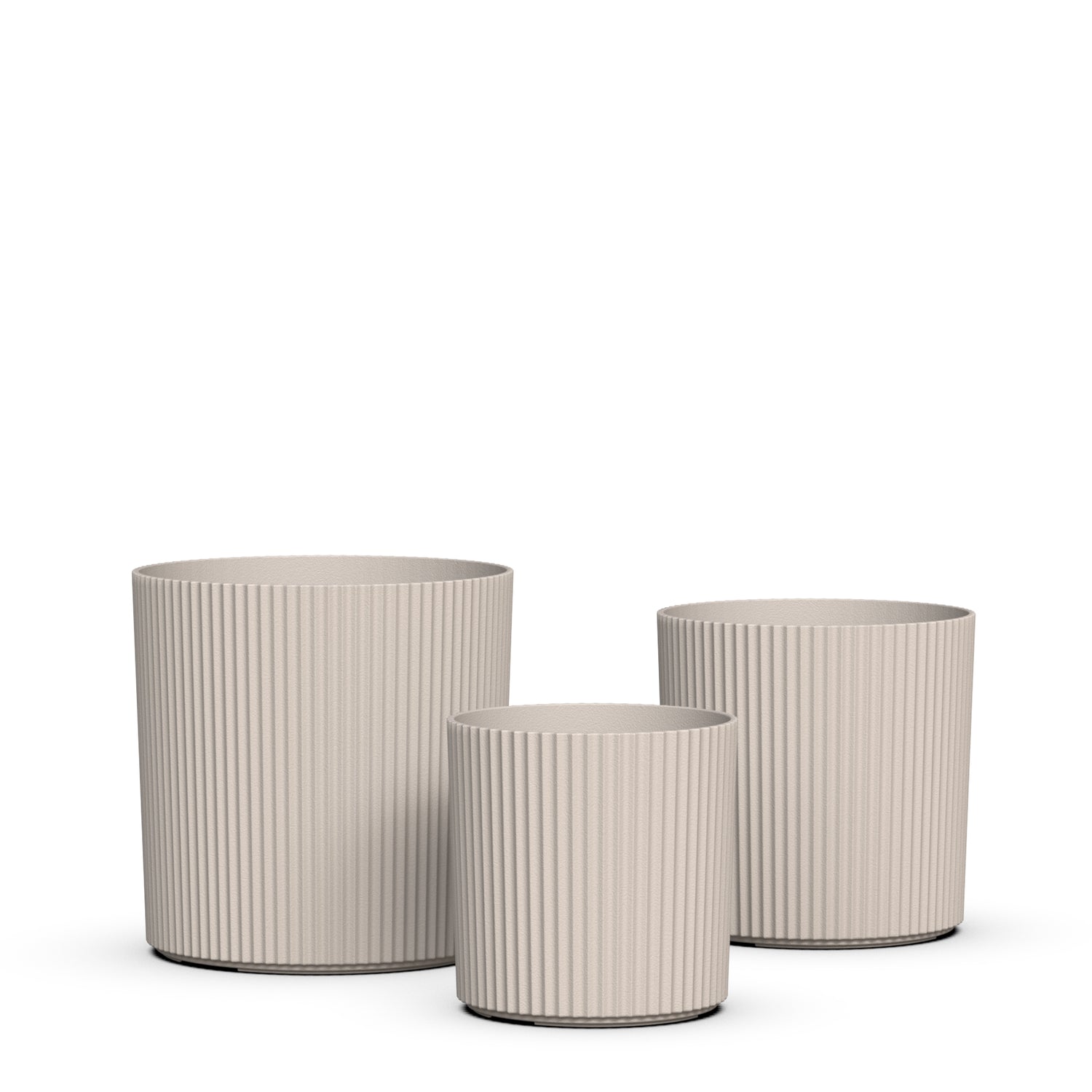Mayne Serene Round Ribbed Planter with Drainage Hole