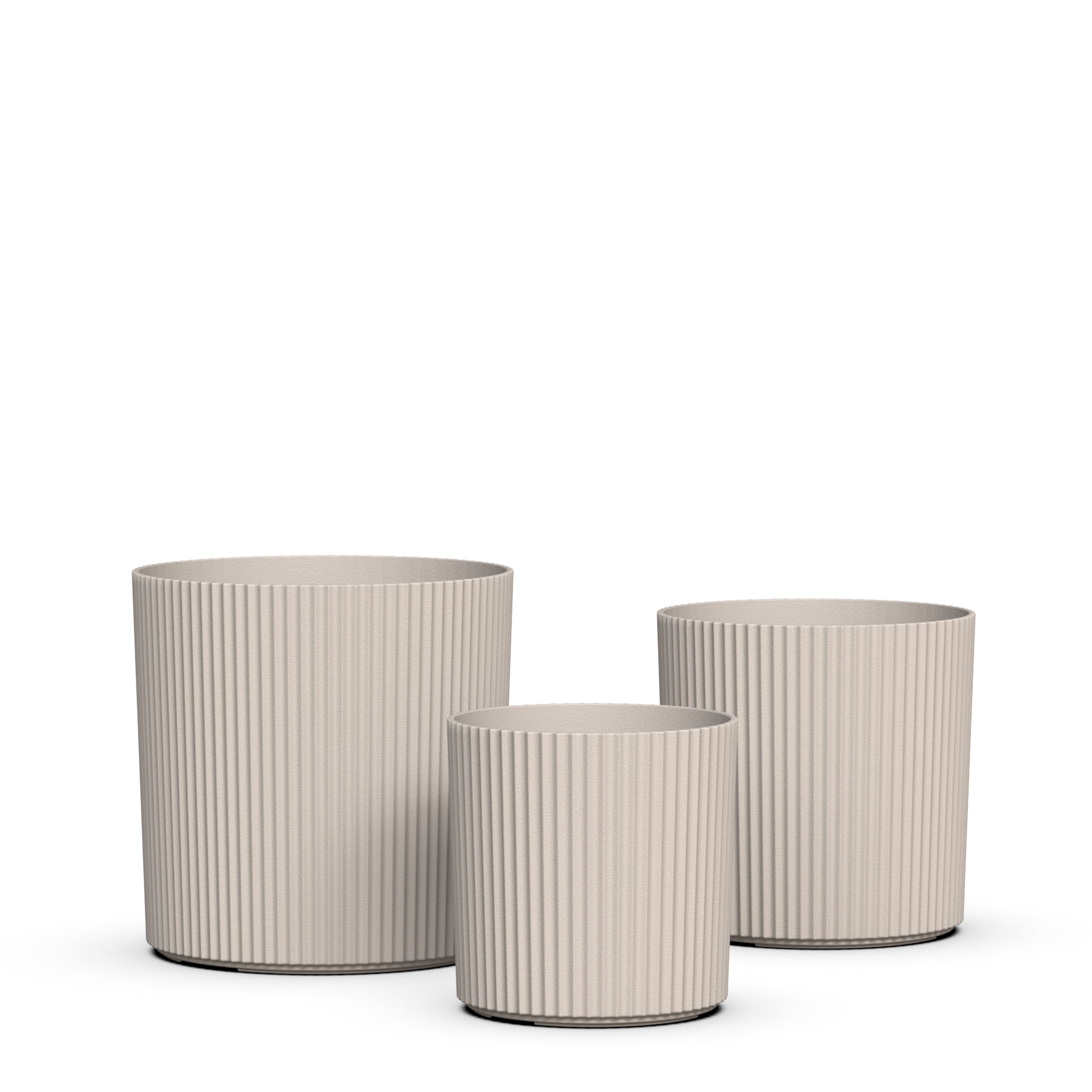 Mayne Serene Round Ribbed Planter with Drainage Hole