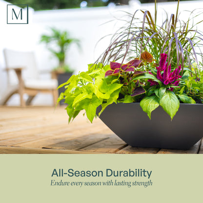 Mayne Evolve 20-Inch Square Tapered Bowl Planter