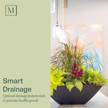 Mayne Evolve 20-Inch Square Tapered Bowl Planter