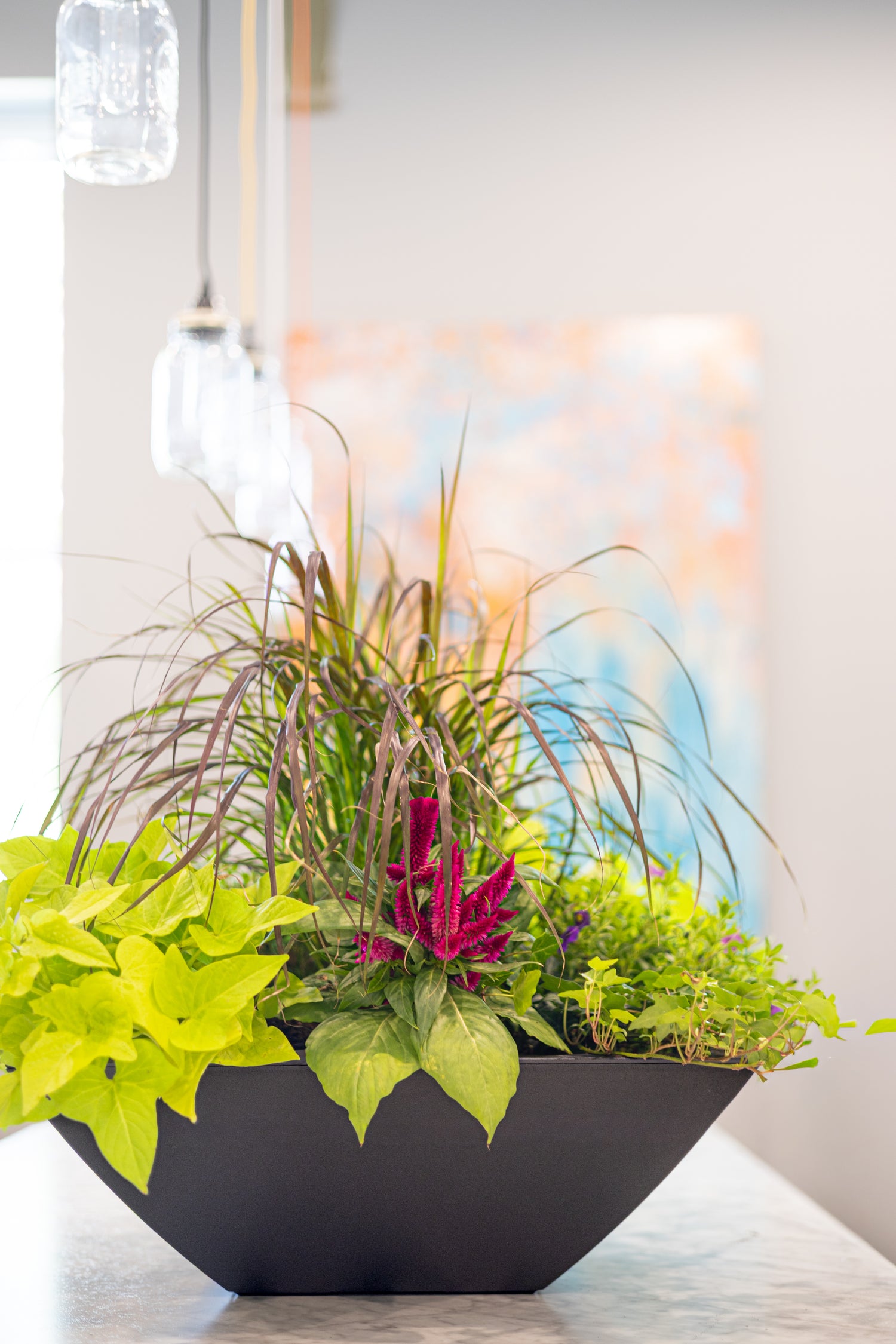 Mayne Evolve 20-Inch Square Tapered Bowl Planter