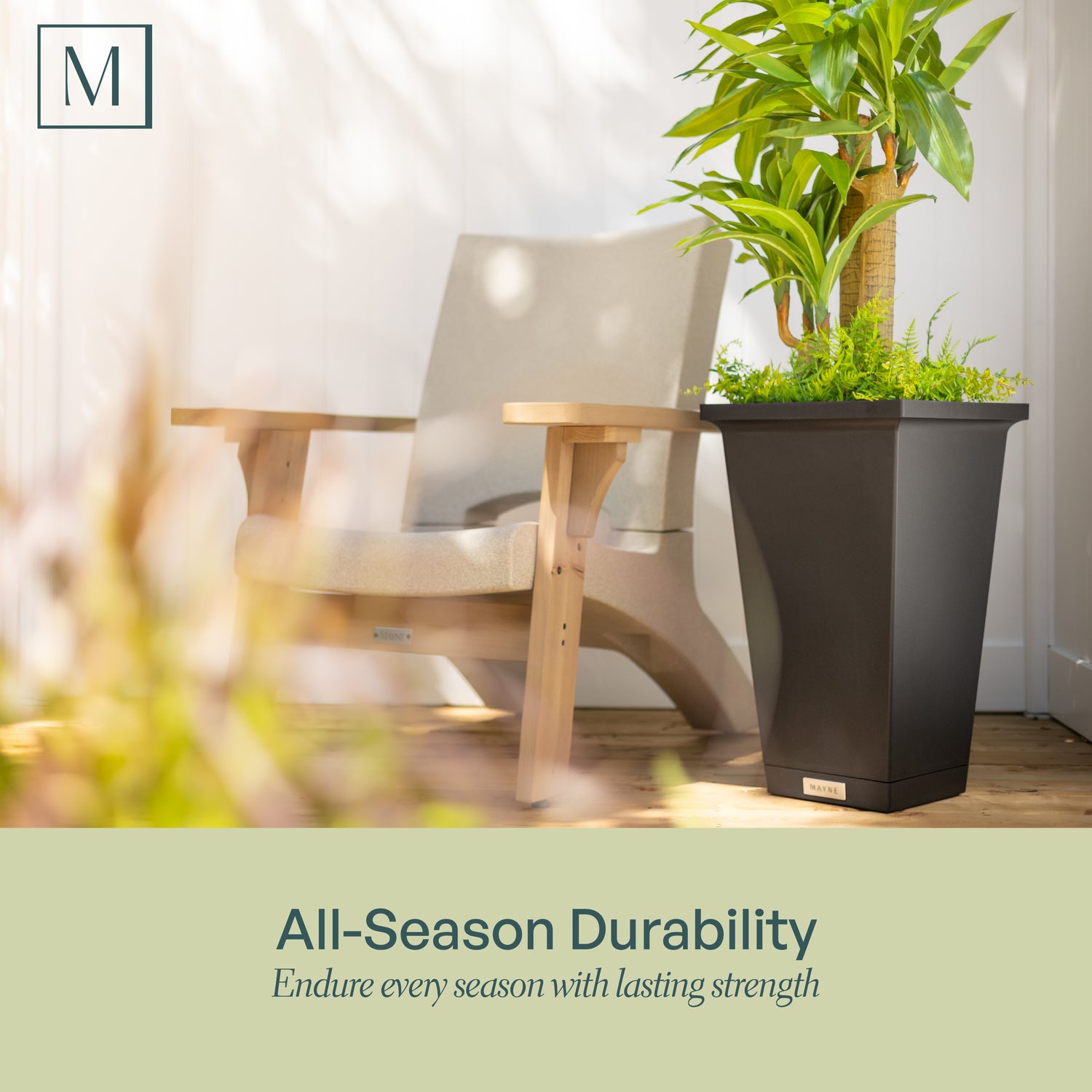 Mayne Evolve 24-Inch Tall Planter with Removable Planting Insert and Drip Tray