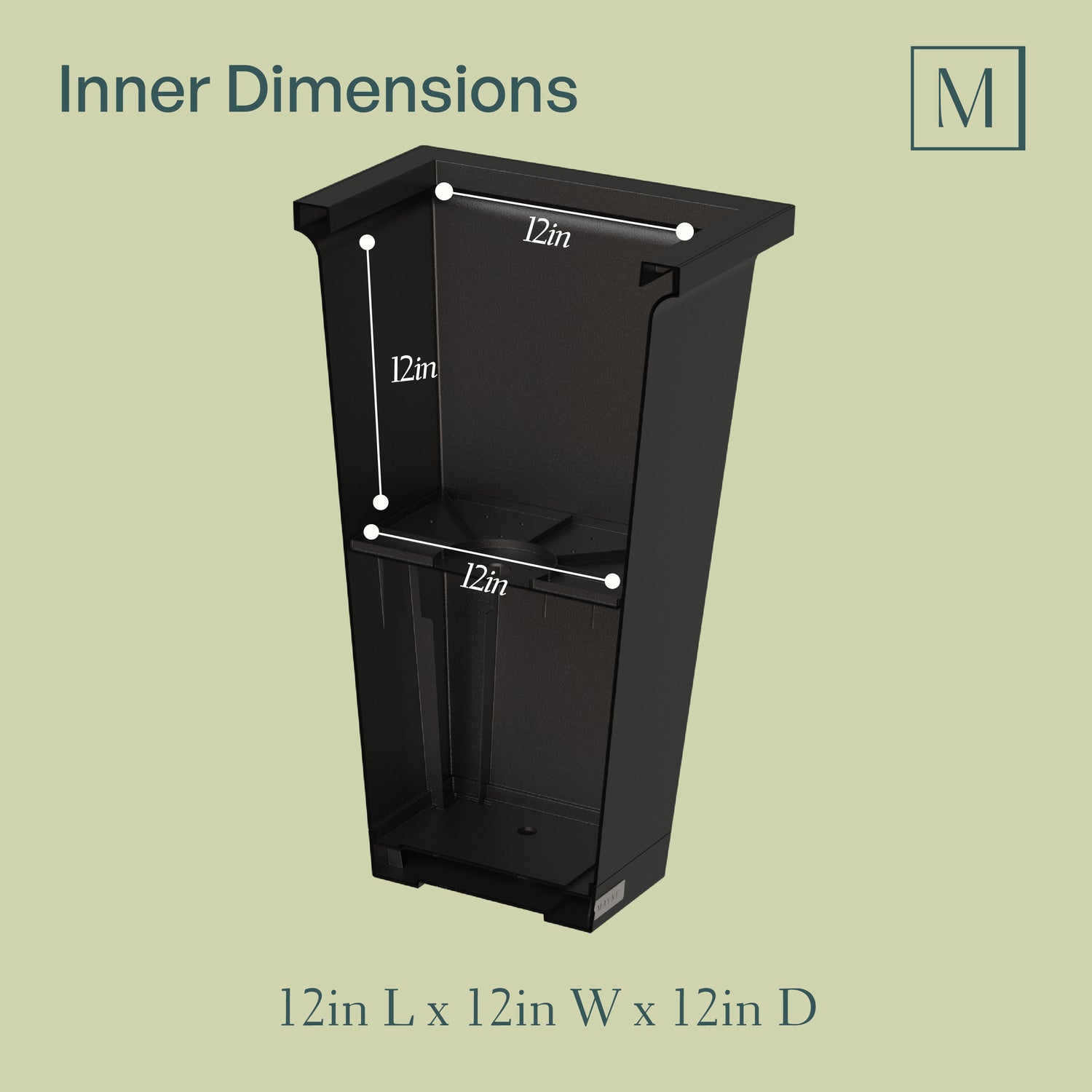 Mayne Evolve 24-Inch Tall Planter with Removable Planting Insert and Drip Tray