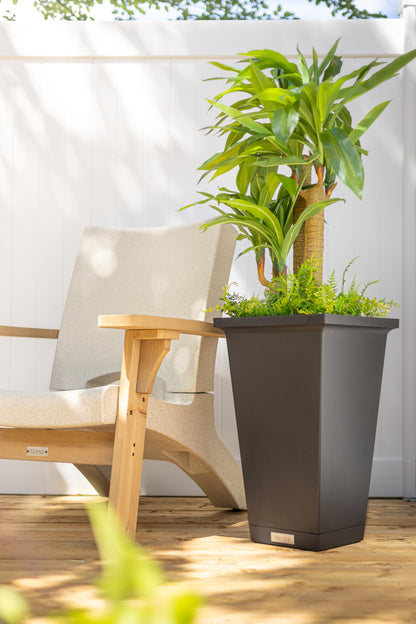 Mayne Evolve 24-Inch Tall Planter with Removable Planting Insert and Drip Tray