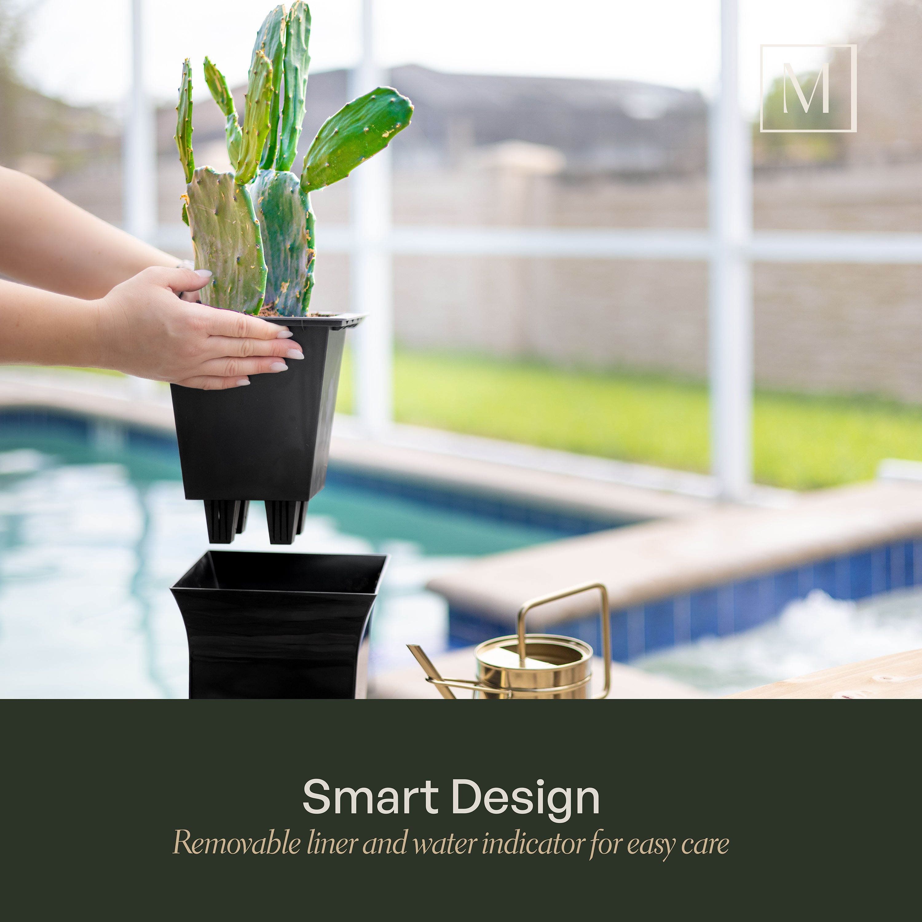 Mayne Valencia 8-Inch Self-Watering Wall Mount Planter (3-Pack)
