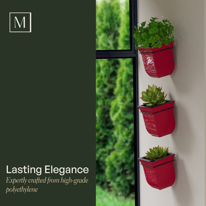 Mayne Valencia 8-Inch Self-Watering Wall Mount Planter (3-Pack)