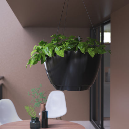 Mayne Caprio 14-Inch Self-Watering Hanging Planter with Water Level Indicator