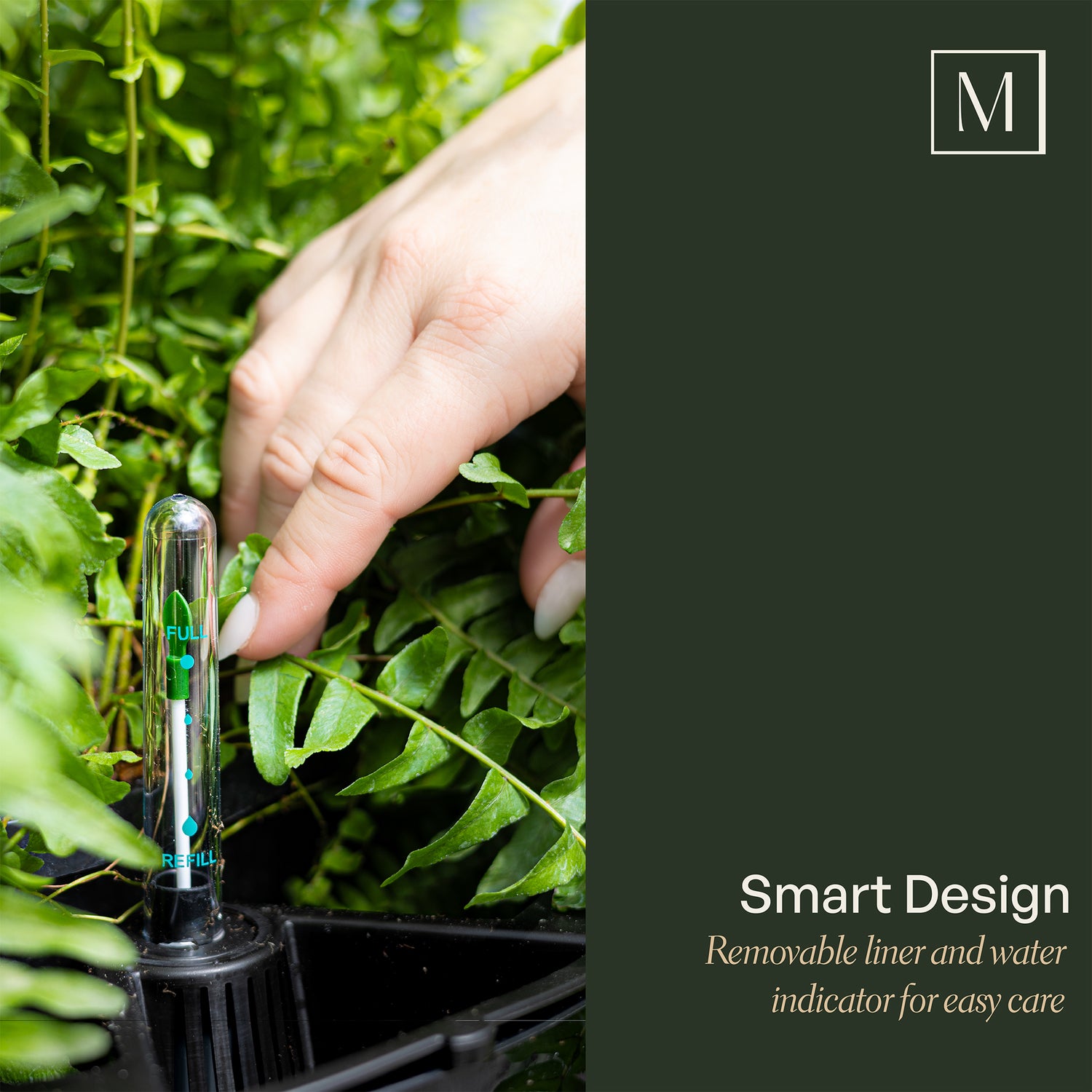 Mayne Caprio 14-Inch Self-Watering Hanging Planter with Water Level Indicator