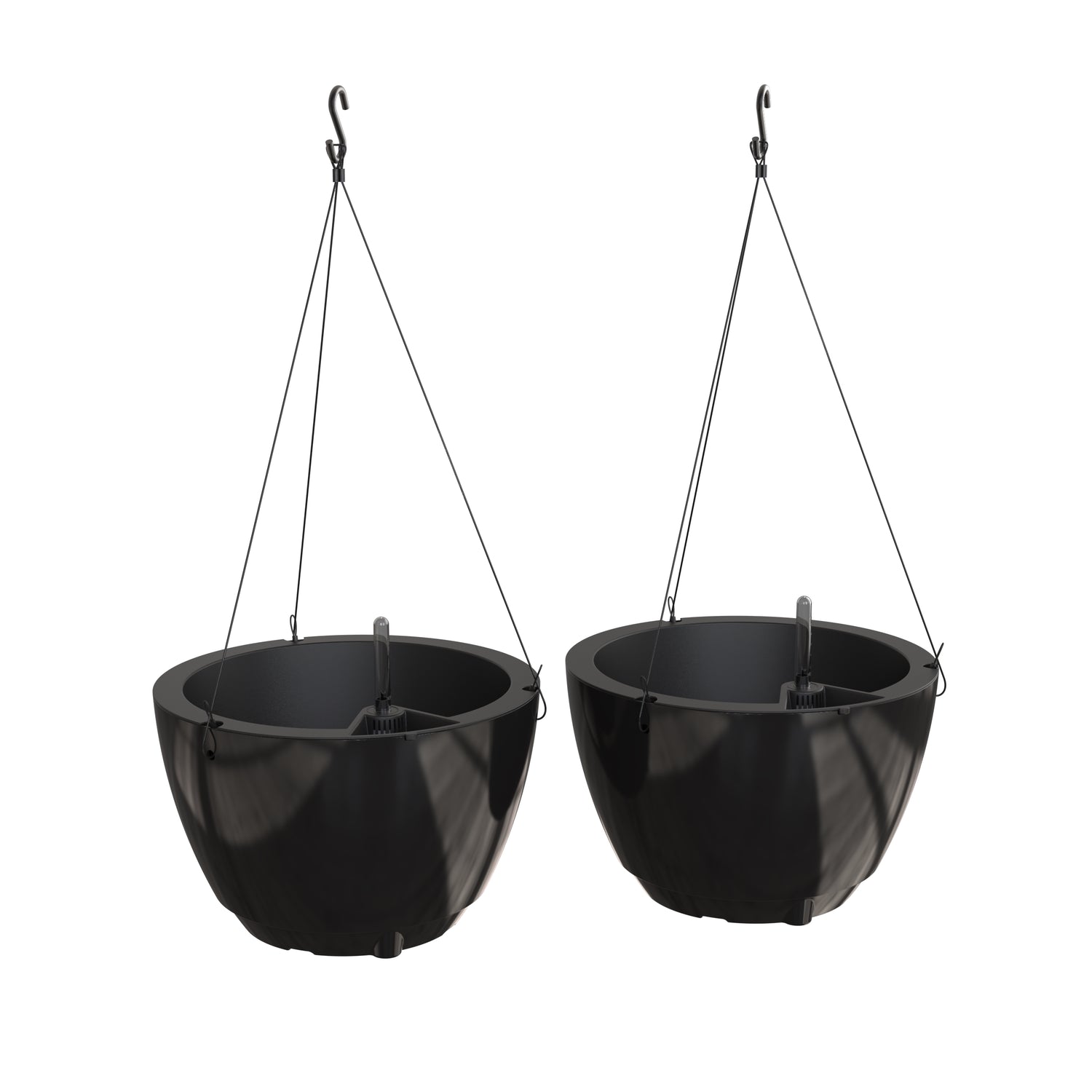Mayne Caprio 14-Inch Self-Watering Hanging Planter with Water Level Indicator (2-Pack)