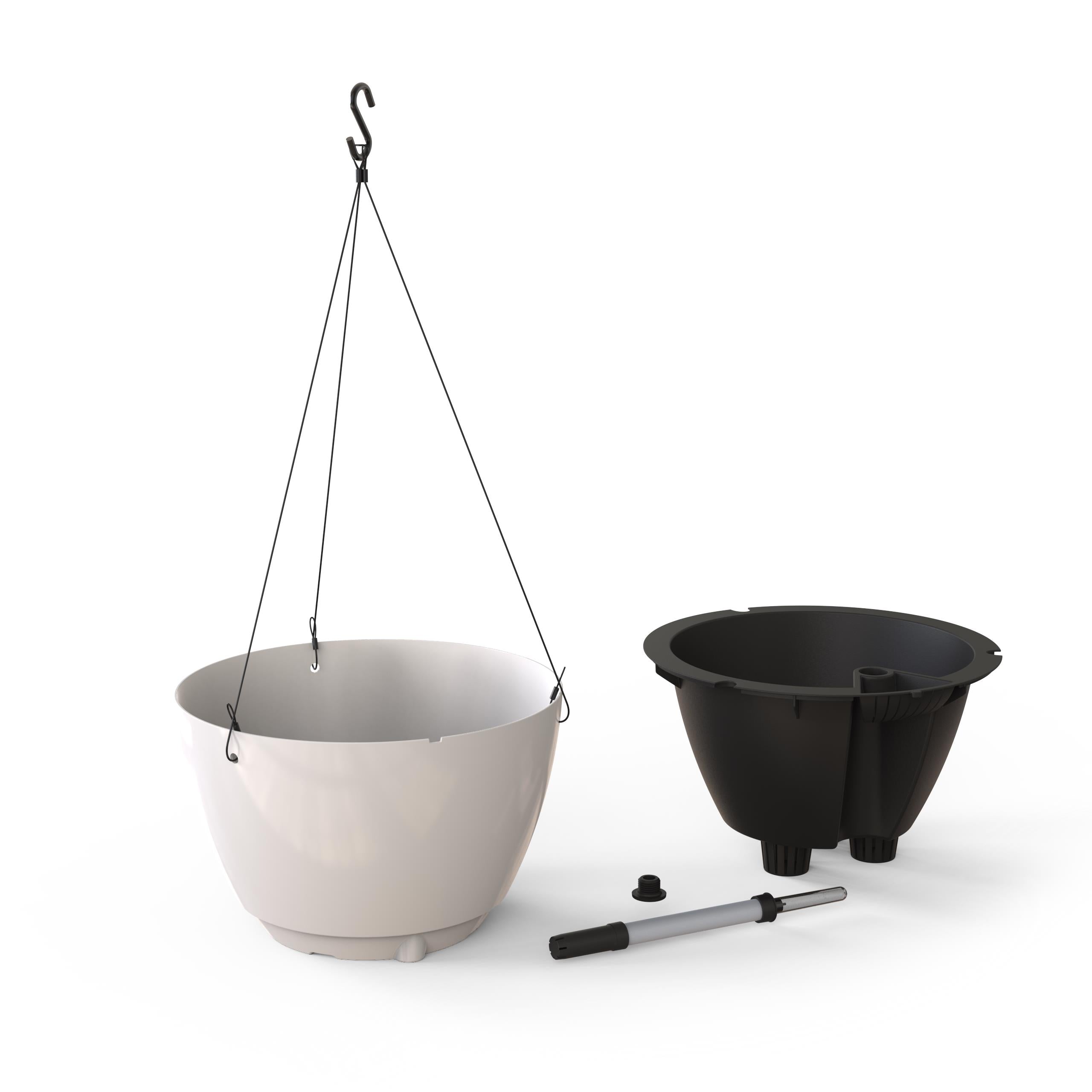 Mayne Caprio 14-Inch Self-Watering Hanging Planter with Water Level Indicator (2-Pack)
