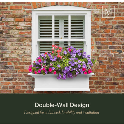 Mayne Yorkshire 3ft Self-Watering Window Box with Steel Wall Mount Brackets