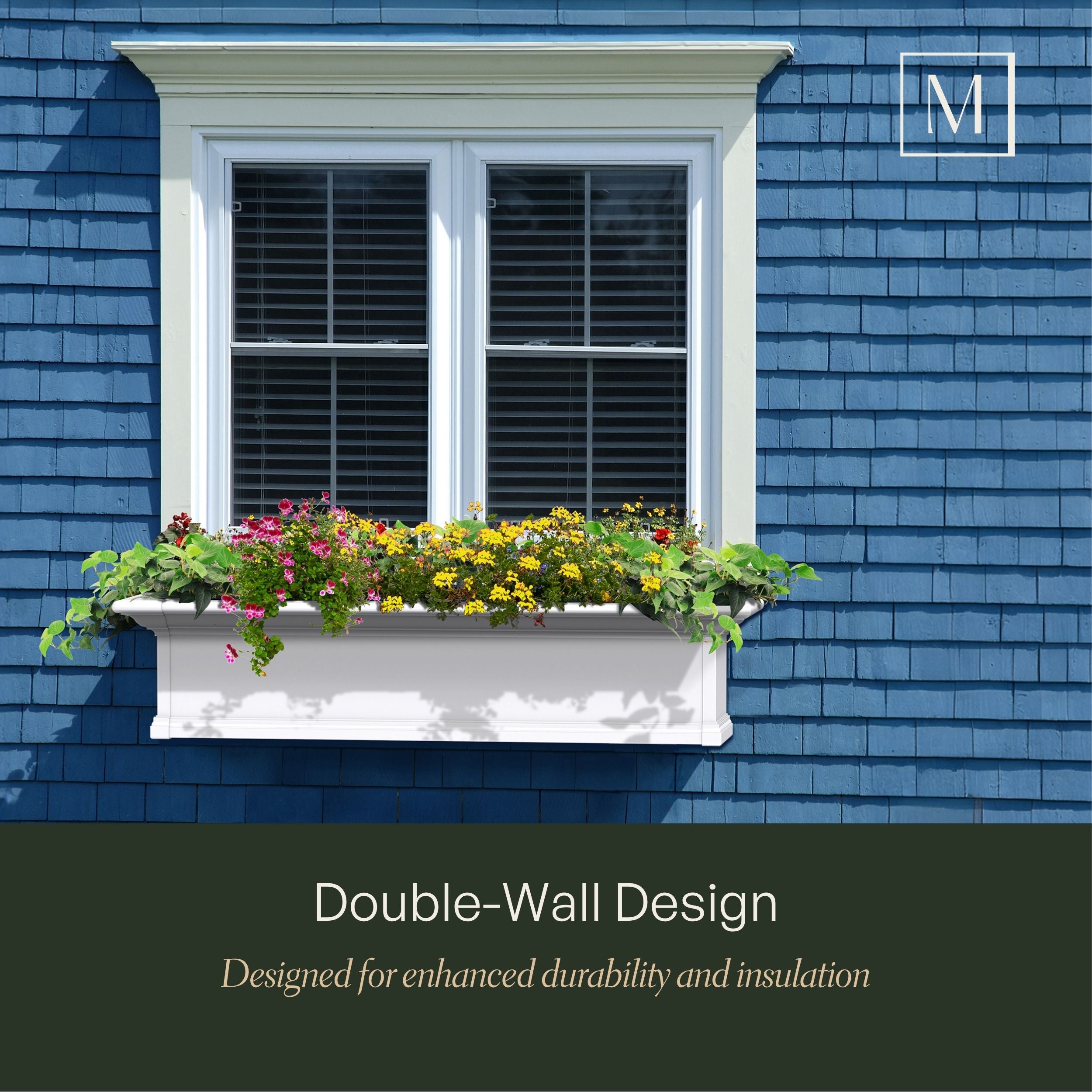 Mayne Yorkshire 3ft Self-Watering Window Box with Steel Wall Mount Brackets