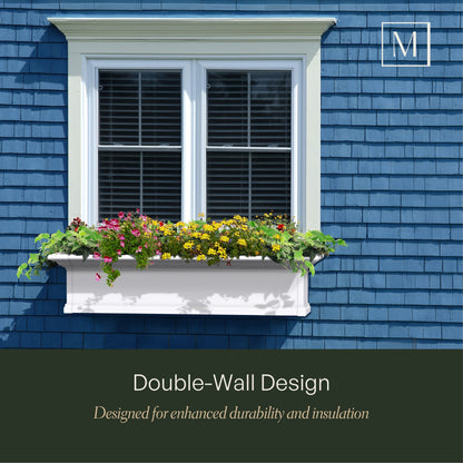 Mayne Yorkshire 3ft Self-Watering Window Box with Steel Wall Mount Brackets