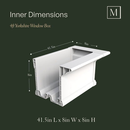 Mayne Yorkshire 4ft Self-Watering Window Box with Steel Wall Mount Brackets