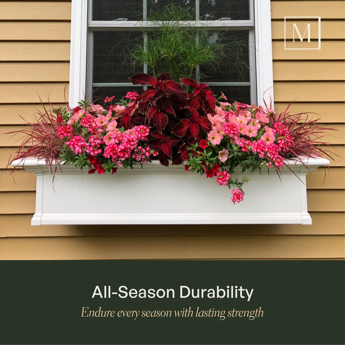 Mayne Yorkshire 5ft Self-Watering Window Box with Steel Wall Mount Brackets