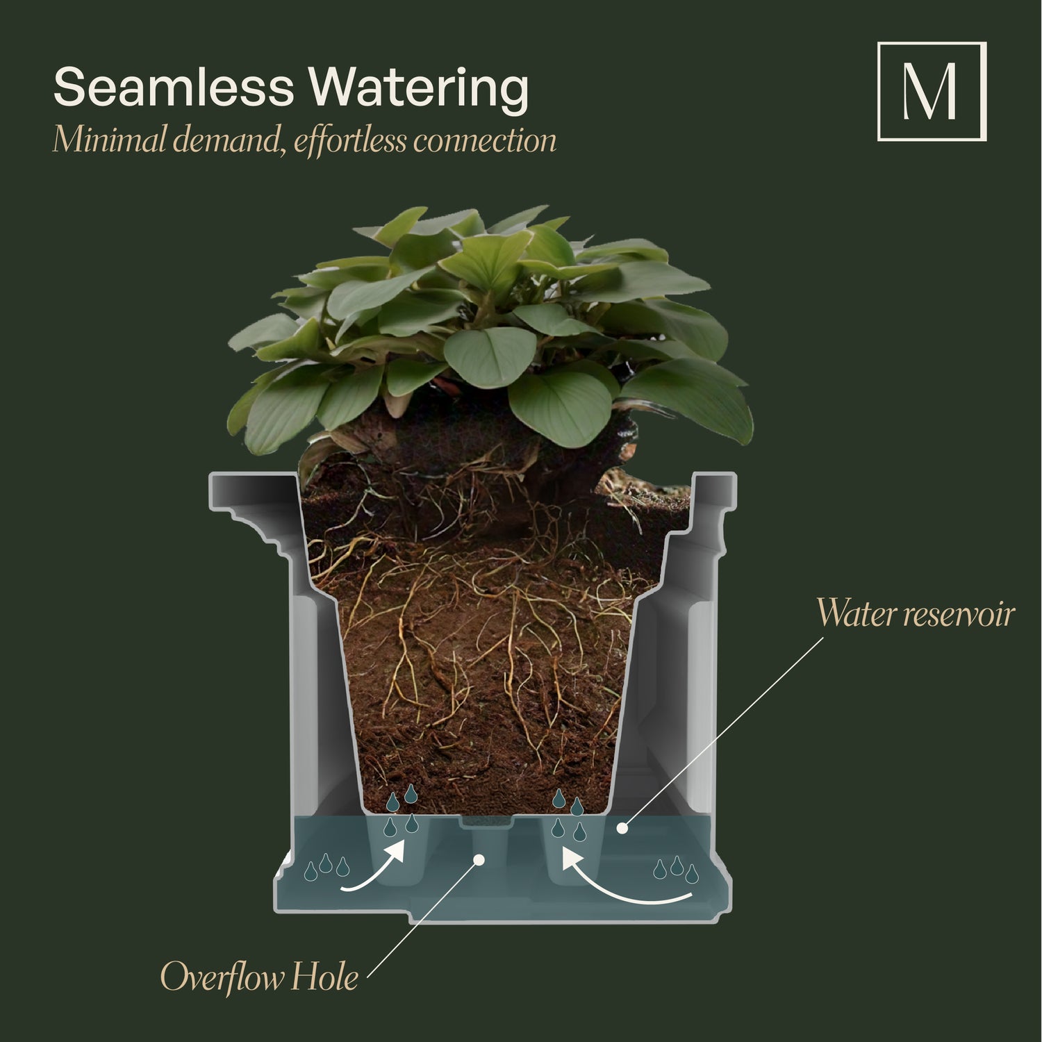 Mayne Nantucket 2ft Self-Watering Window Box with Steel Wall Mount Brackets
