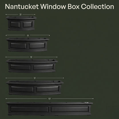 Mayne Nantucket 2ft Self-Watering Window Box with Steel Wall Mount Brackets