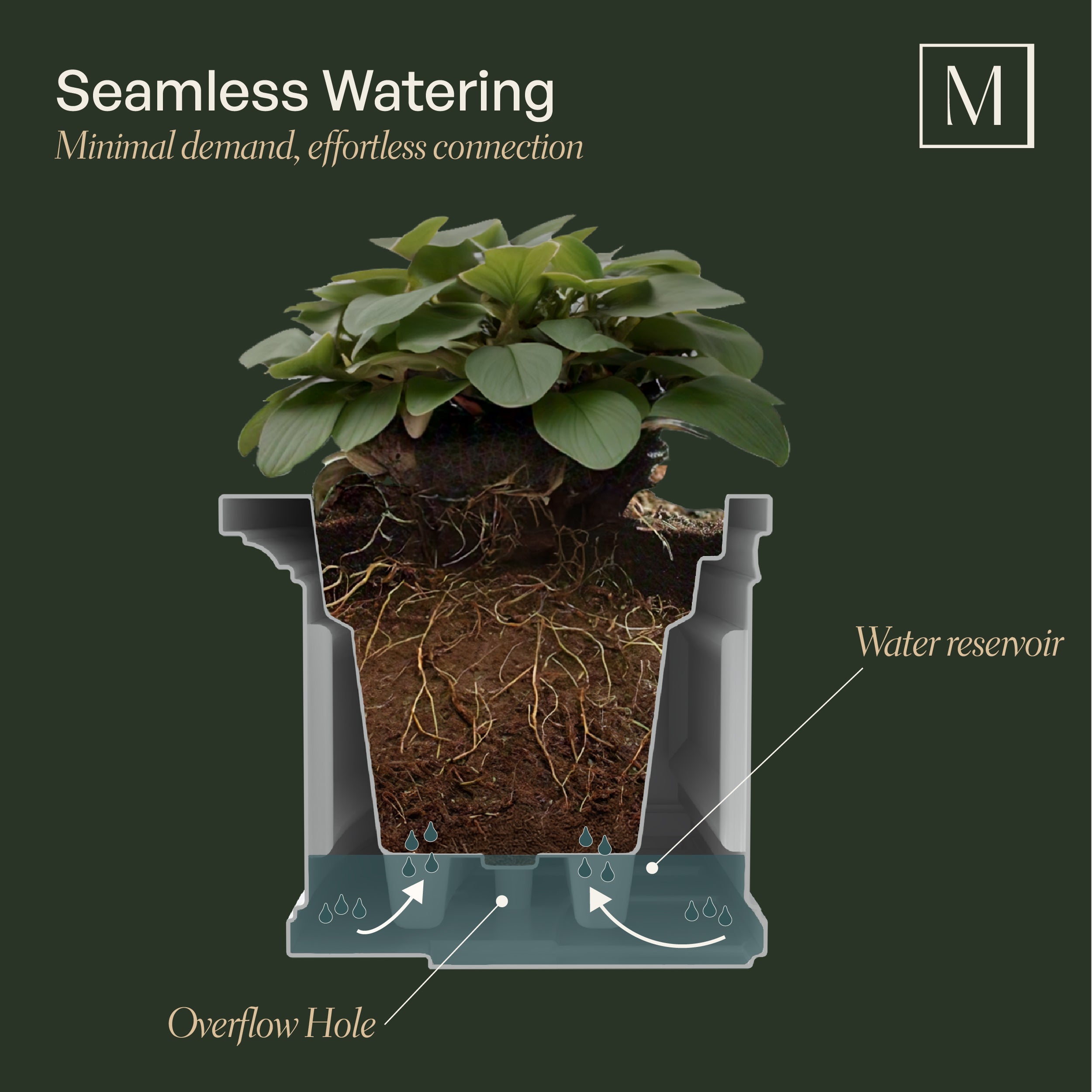 Mayne Nantucket 3ft Self-Watering Window Box with Steel Wall Mount Brackets