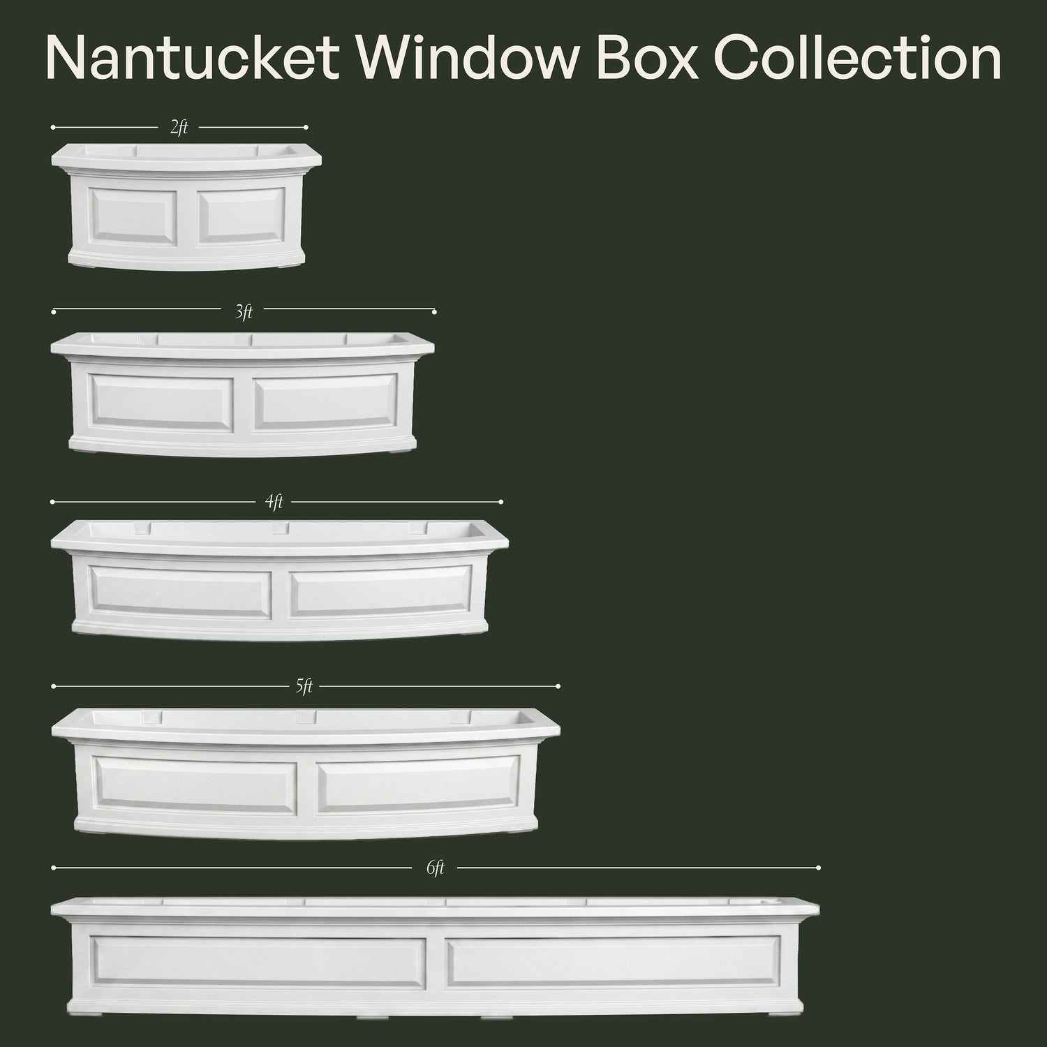 Mayne Nantucket 3ft Self-Watering Window Box with Steel Wall Mount Brackets
