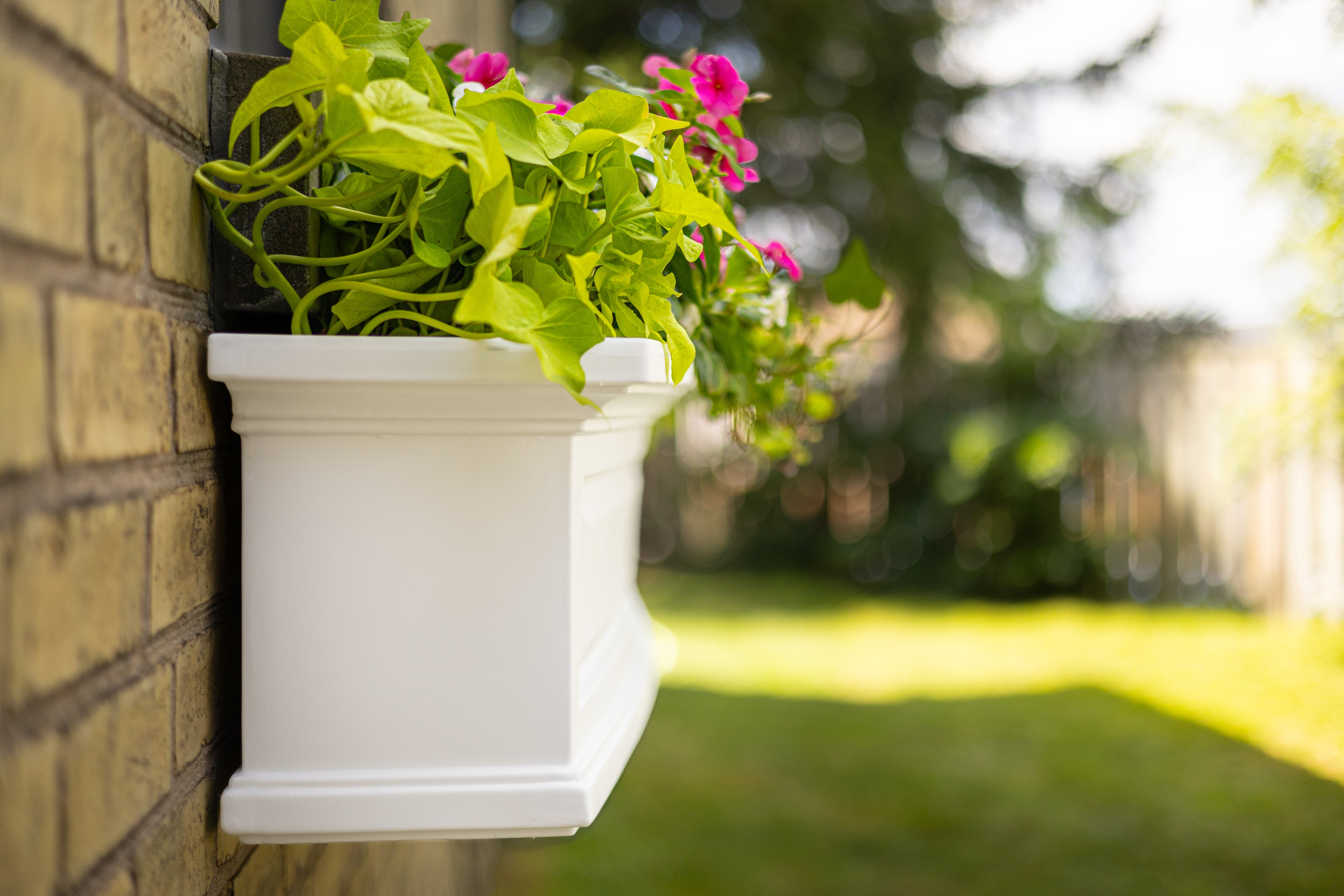 Mayne Nantucket 3ft Self-Watering Window Box with Steel Wall Mount Brackets