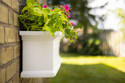 Mayne Nantucket 3ft Self-Watering Window Box with Steel Wall Mount Brackets