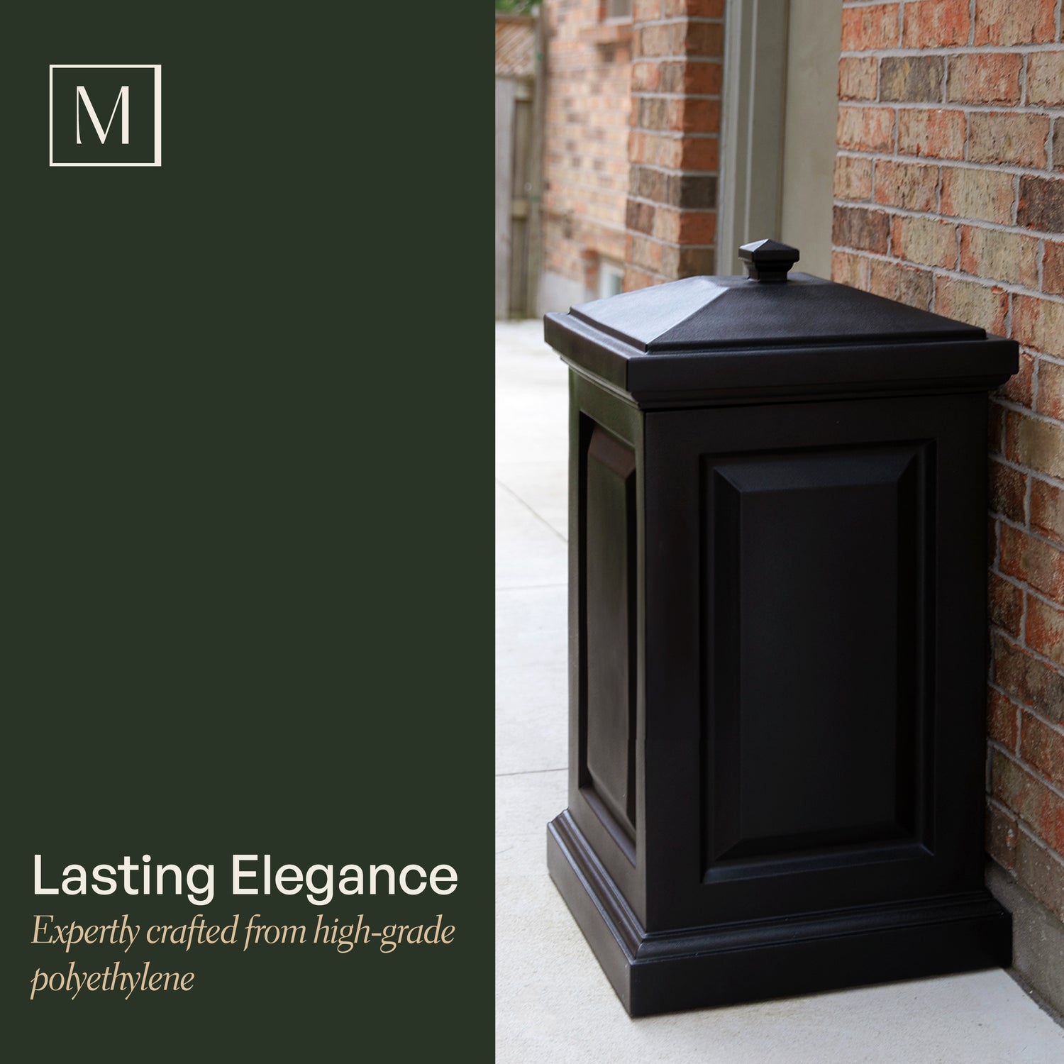 Mayne Berkshire Multi-Purpose Storage Bin - Includes Waste Bag Hooks (White)