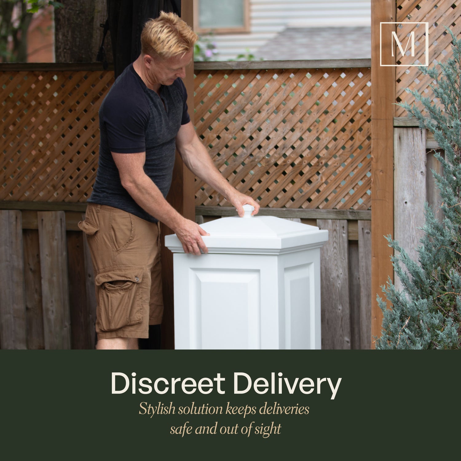 Mayne Berkshire Multi-Purpose Storage Bin - Includes Waste Bag Hooks (White)