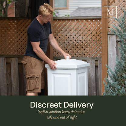 Mayne Berkshire Multi-Purpose Storage Bin - Includes Waste Bag Hooks (White)