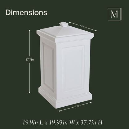 Mayne Berkshire Multi-Purpose Storage Bin - Includes Waste Bag Hooks (White)