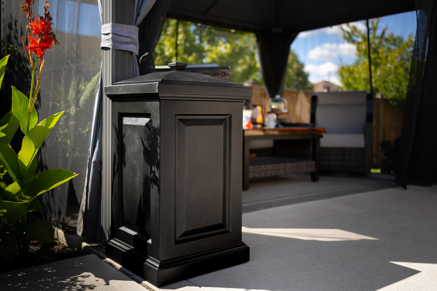 Mayne Berkshire Multi-Purpose Storage Bin - Includes Waste Bag Hooks (Black)