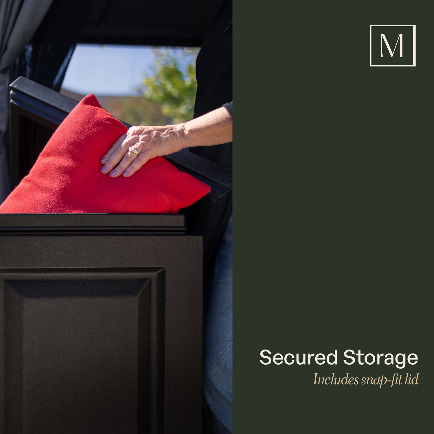 Mayne Berkshire Multi-Purpose Storage Bin - Includes Waste Bag Hooks (Black)