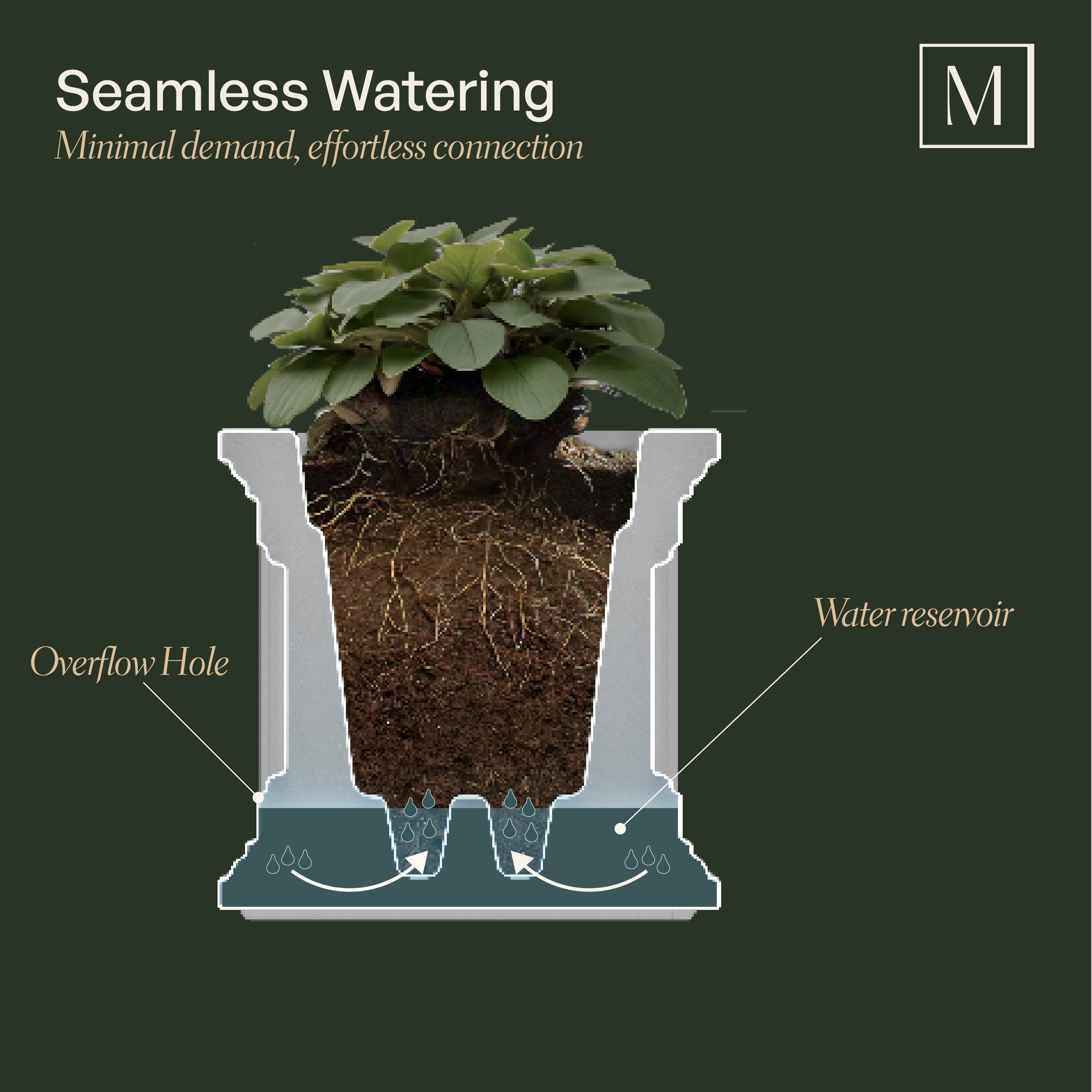 Mayne Cape Cod 14x14-Inch Self-Watering Square Planter