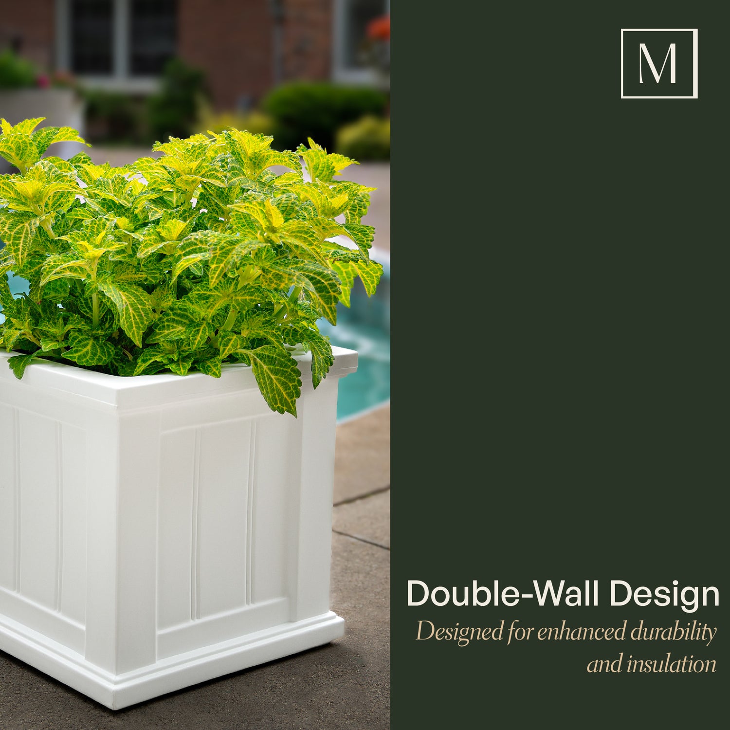 Mayne Cape Cod 14x14-Inch Self-Watering Square Planter