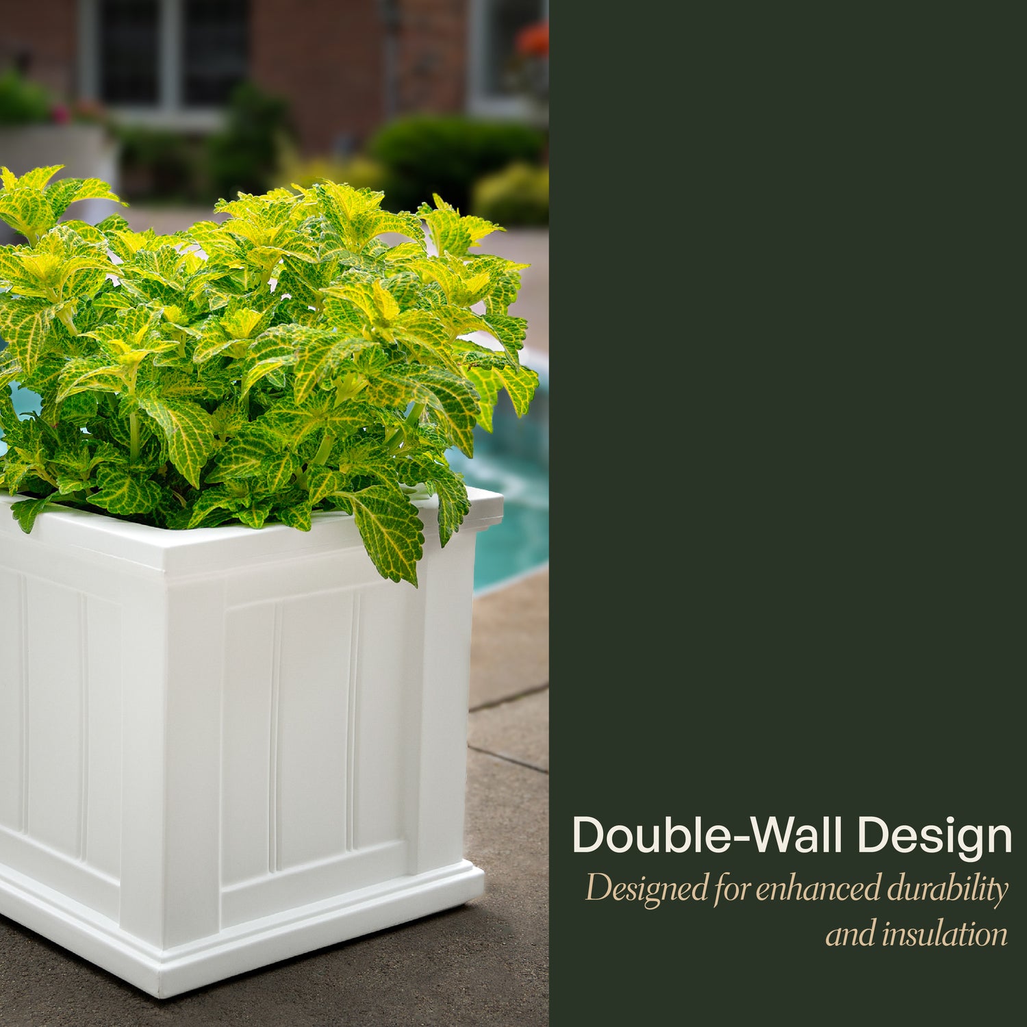 Mayne Cape Cod 16x16-Inch Self-Watering Square Planter