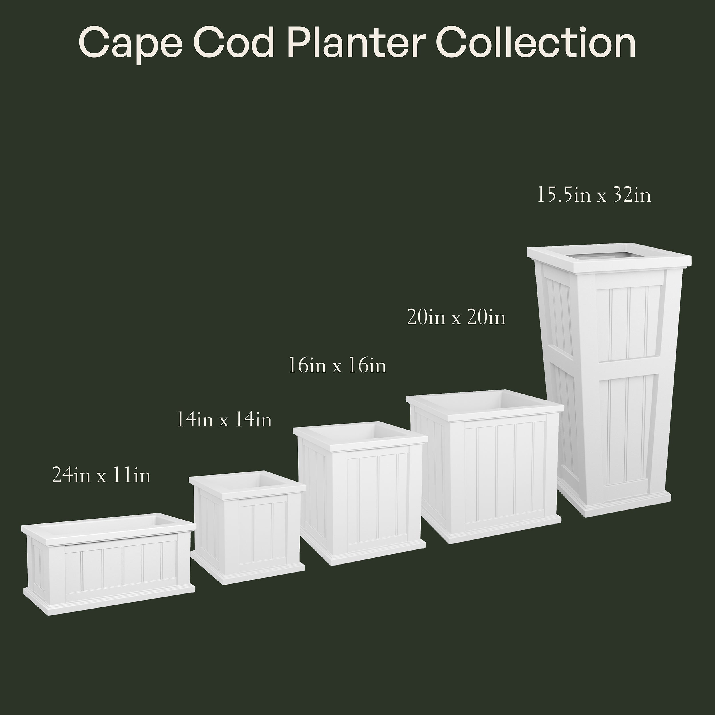 Mayne Cape Cod 24x11-Inch Self-Watering Rectangle Planter