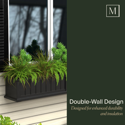 Mayne Cape Cod 4ft Self-Watering Window Box with Steel Wall Mount Brackets