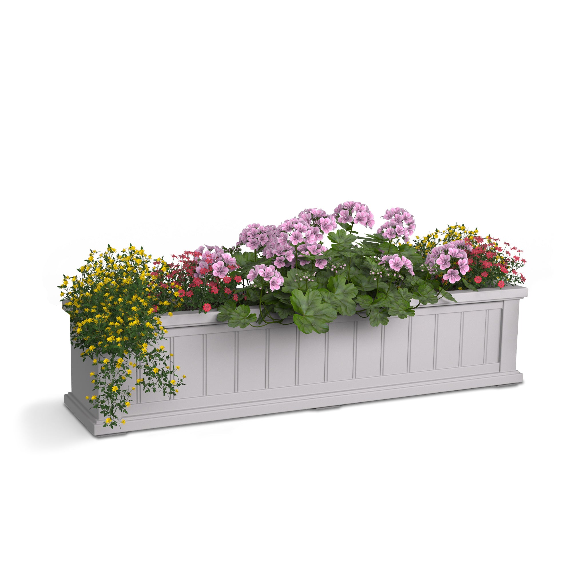 Mayne Cape Cod 4ft Self-Watering Window Box with Steel Wall Mount Brackets