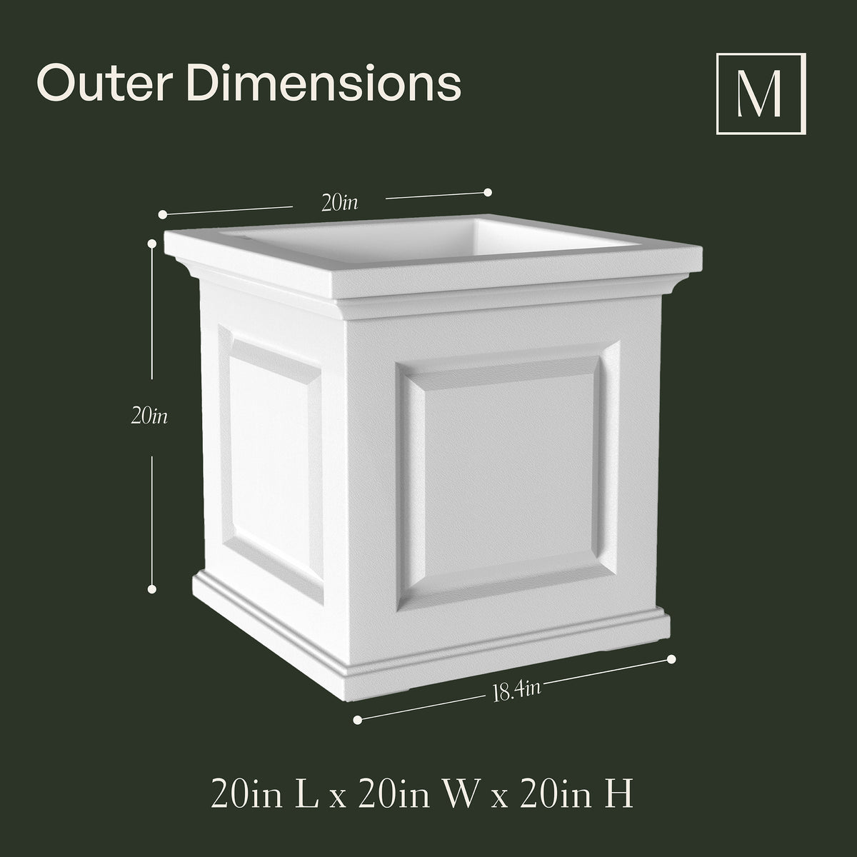 Mayne Nantucket 20-Inch Self-Watering Square Planter