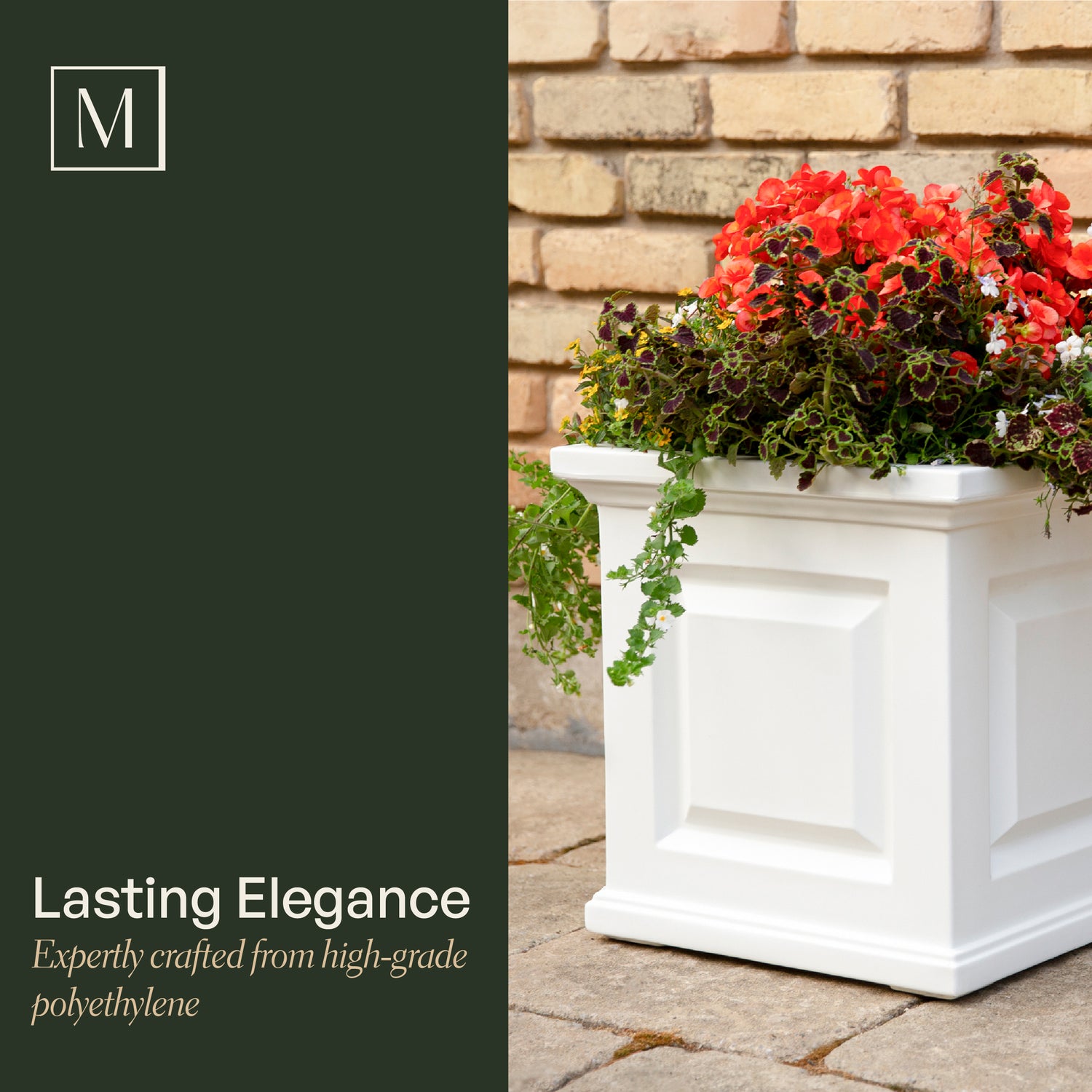 mayne nantucket self watering tall patio planter Mayne Nantucket 16" x 16" x 16" White Planter