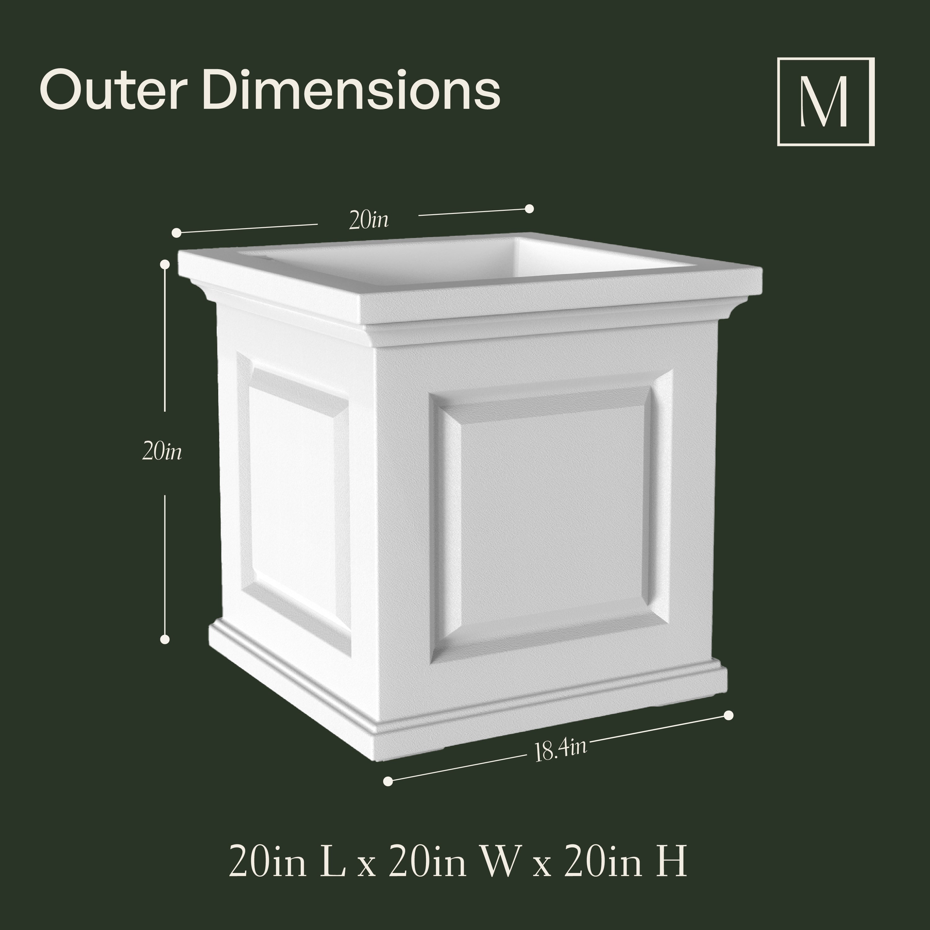 Mayne Nantucket 20-Inch Self-Watering Square Planter
