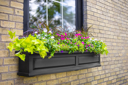 Mayne Nantucket 6ft Self-Watering Window Box with Steel Wall Mount Brackets