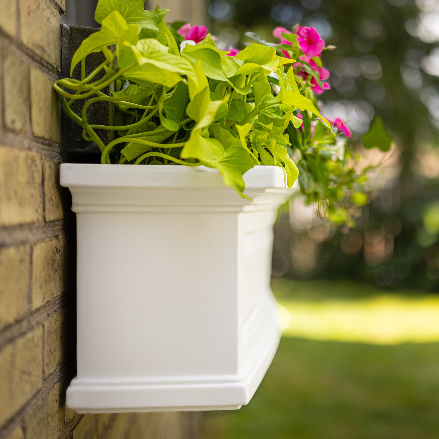 Mayne Nantucket 6ft Self-Watering Window Box with Steel Wall Mount Brackets