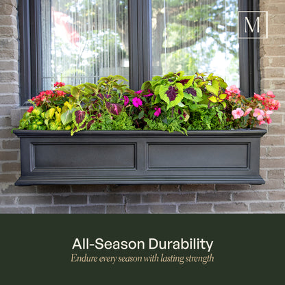 Mayne Fairfield 2ft Self-Watering Window Box with Steel Wall Mount Brackets