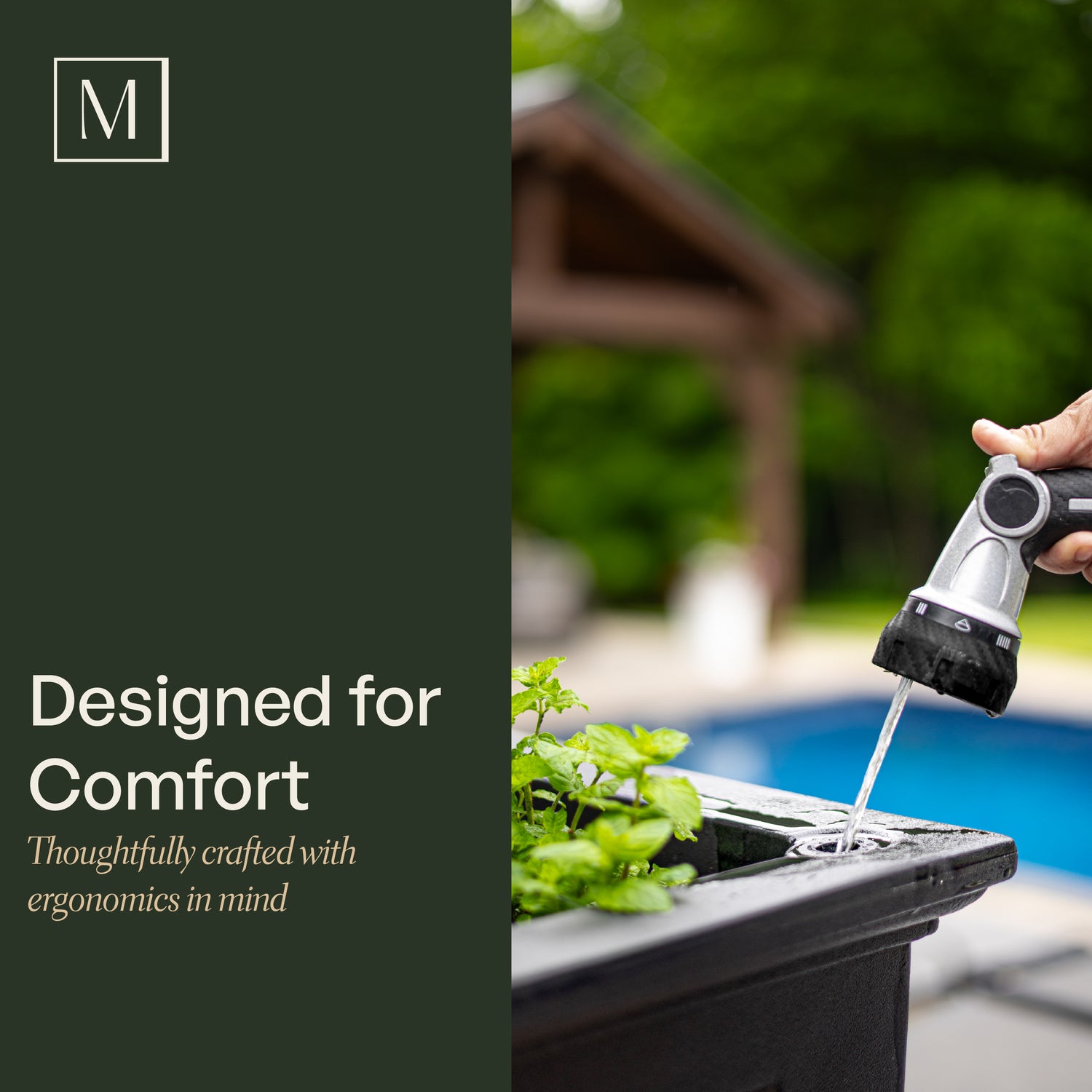 Mayne Fairfield 24-Inch Self-Watering Square Elevated Garden Bed with Wooden Legs
