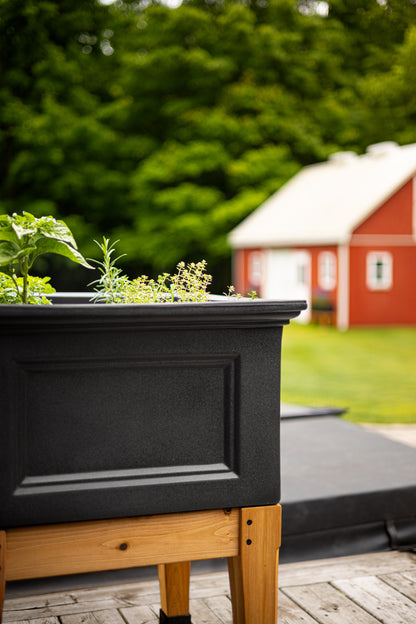 Mayne Fairfield 24-Inch Self-Watering Square Elevated Garden Bed with Wooden Legs